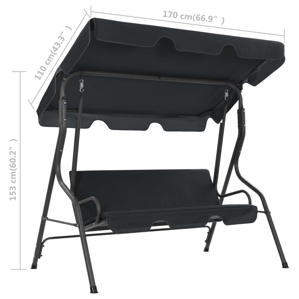 Hollywoodschaukel Cremeweiß 170×110×153 cm