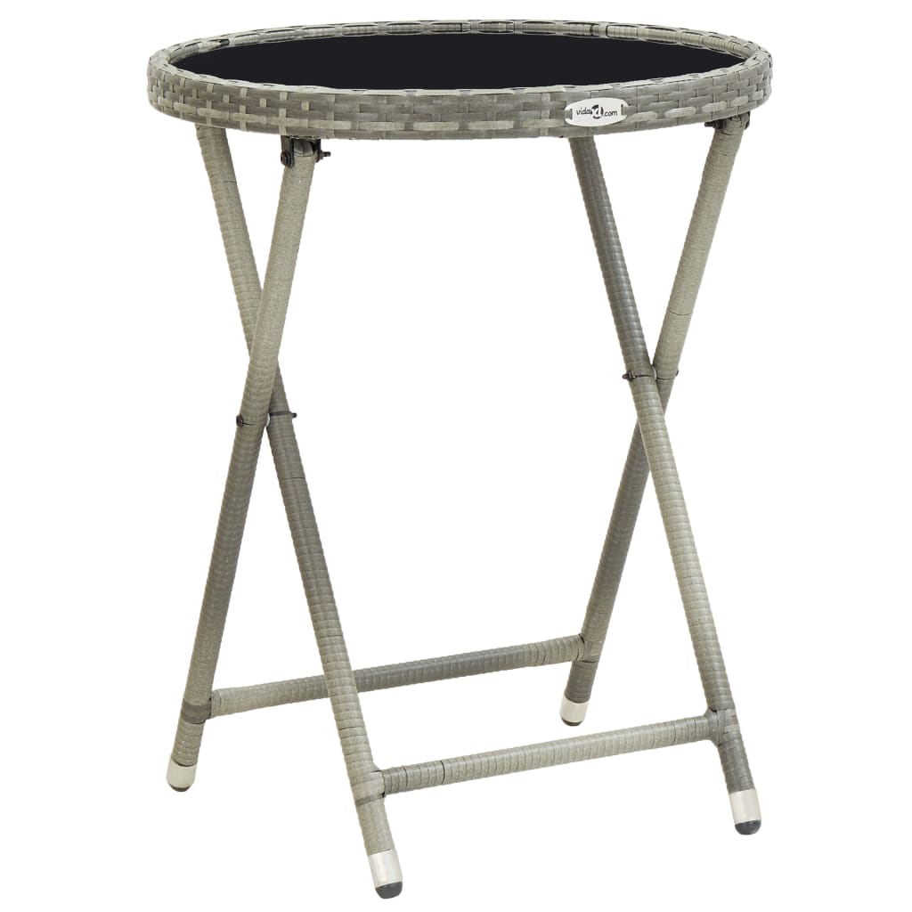 Beistelltisch Braun 60 cm Poly Rattan und Hartglas