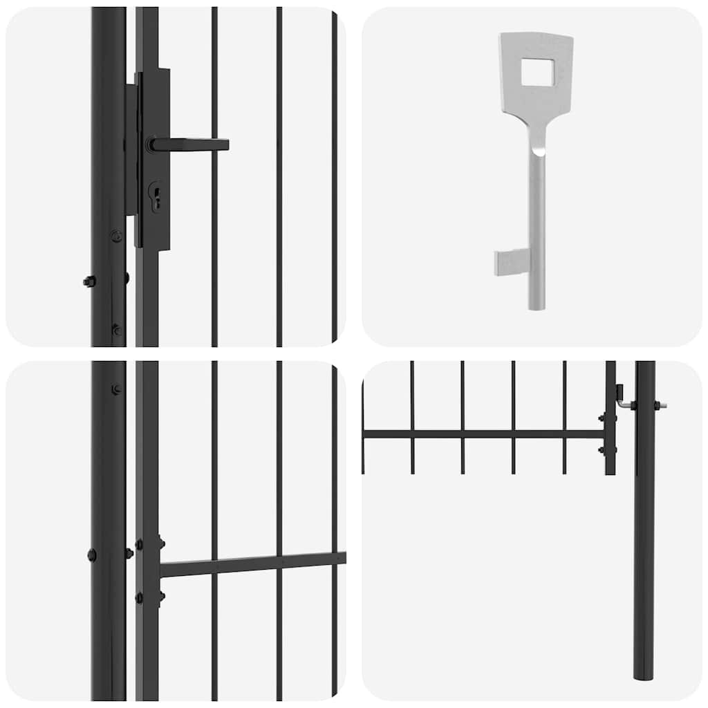 Gartentor Woerden Stahl 1x1 m Schwarz