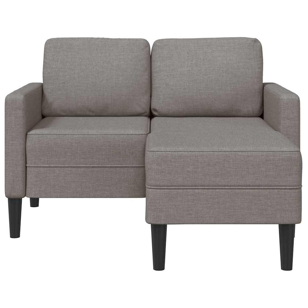 2-Sitzer-Sofa mit Chaiselongue L-Form Hellgrau 125 cm Stoff