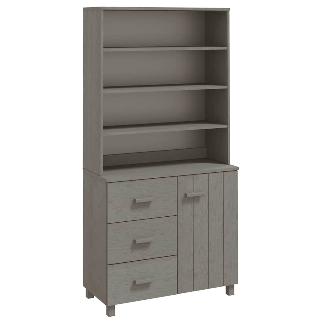 Highboard HAMAR Massivholz Kiefer Dunkelgrau
