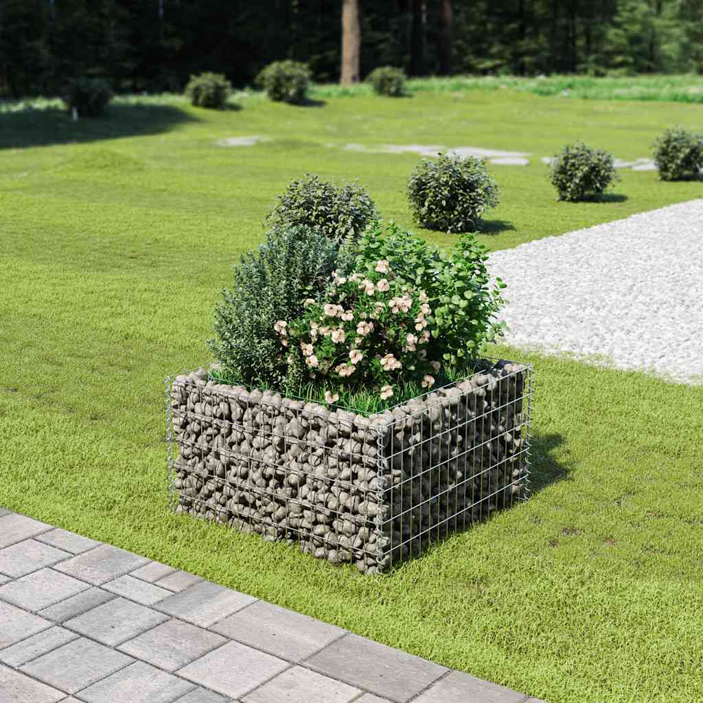 Gabionen-Hochbeet Verzinkter Stahl 450×90×100 cm