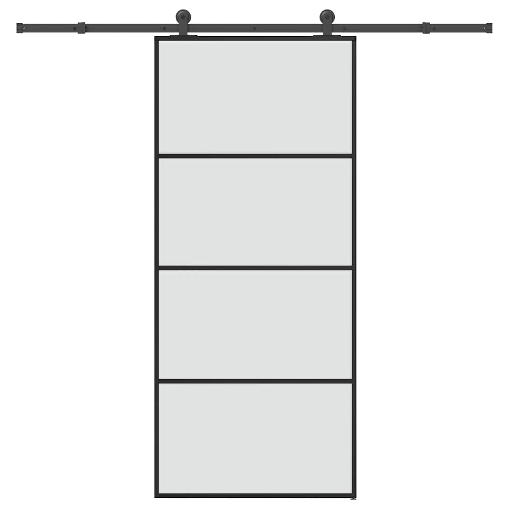 Schiebetür mit Beschlag 76x205 cm ESG-Glas & Aluminium