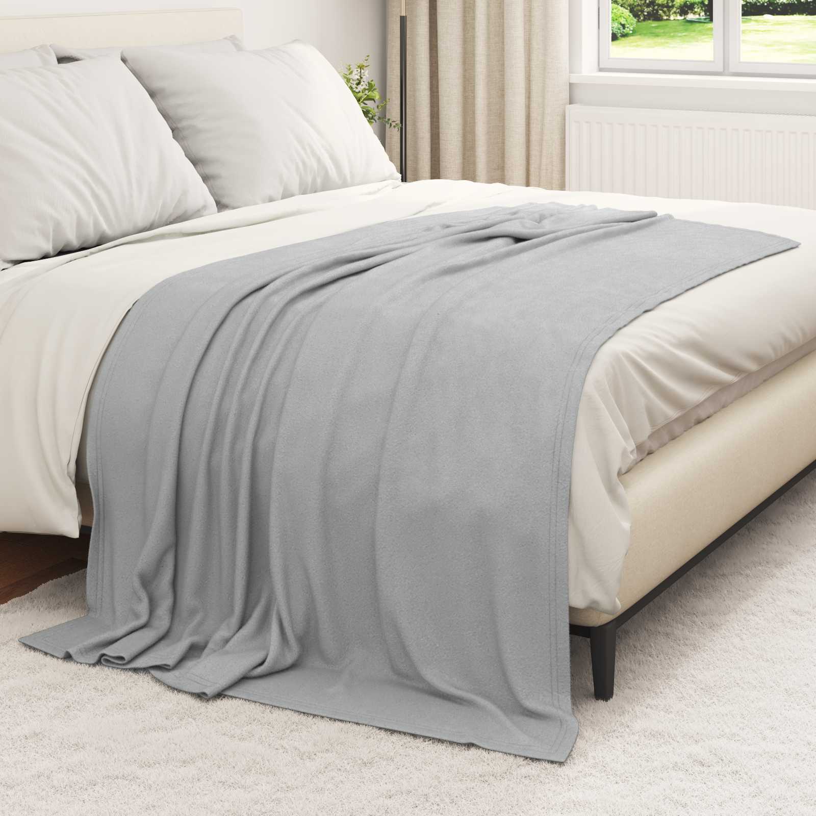 Überwurfdecke Beige 170 x 130 cm Fleece
