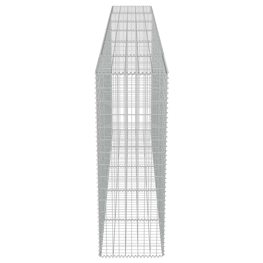 Gabionenwand mit Abdeckung Verzinkter Stahl 20×20×100 cm