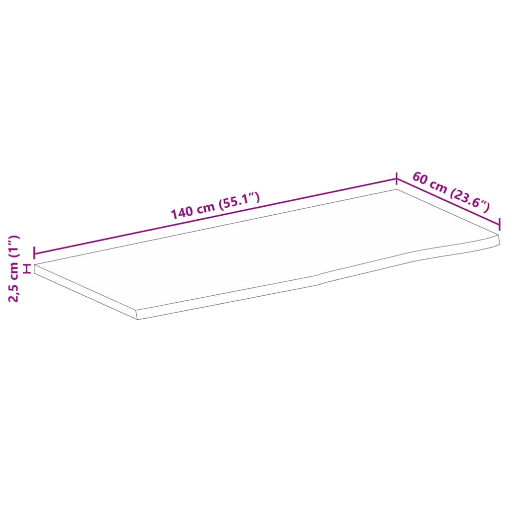 Wandregal 40x20x2,5 cm Rechteckig Massivholz Akazie Baumkante