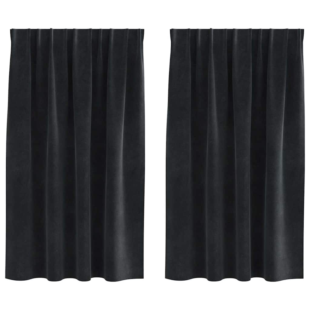 Verdunkelungsvorhänge 2 pcs Schwarz 140 x 140 cm Samt