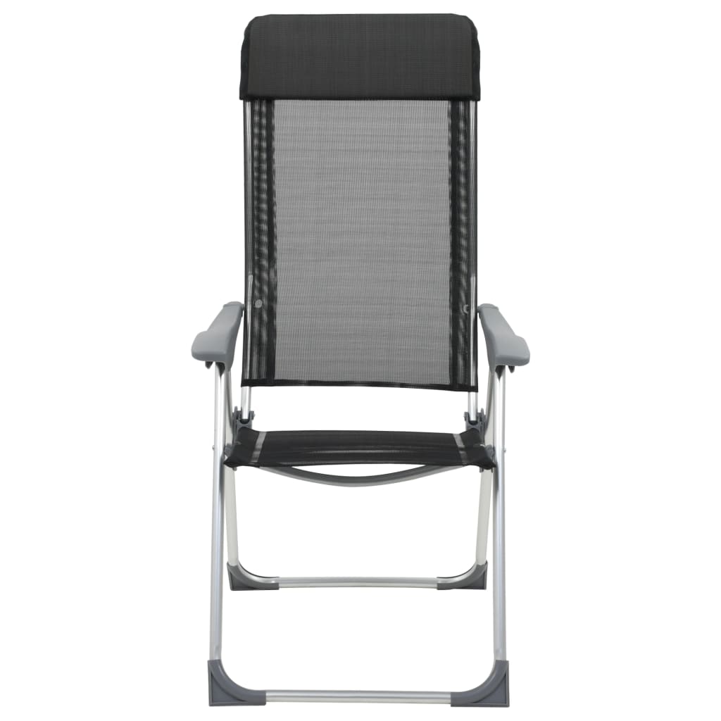 Klappbare Campingstühle 2 Stk. Grau Aluminium