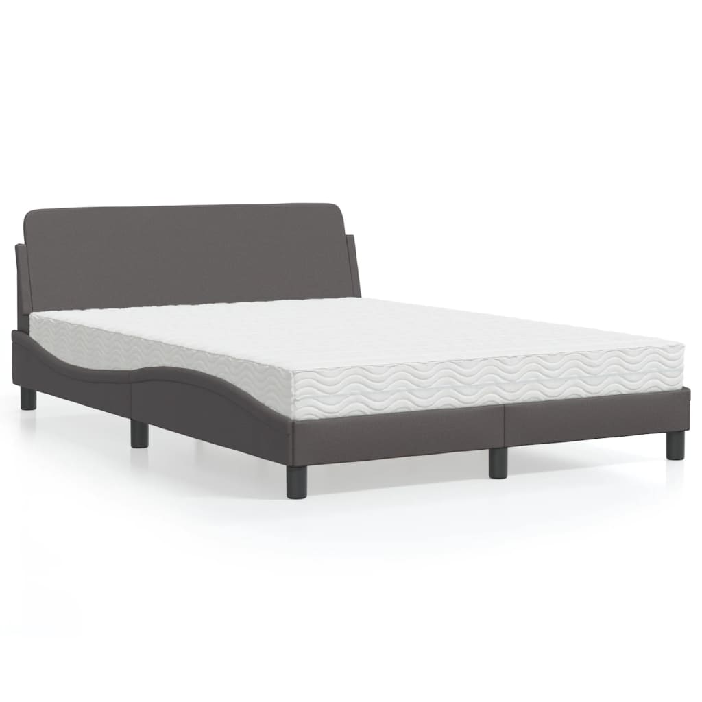 Bett mit Matratze "Dover" Schwarz 80x200 cm Kunstleder