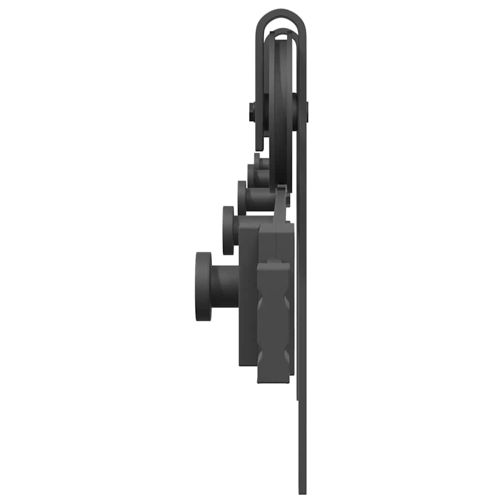 Schiebetürbeschlag-Set 183 cm Stahl Schwarz