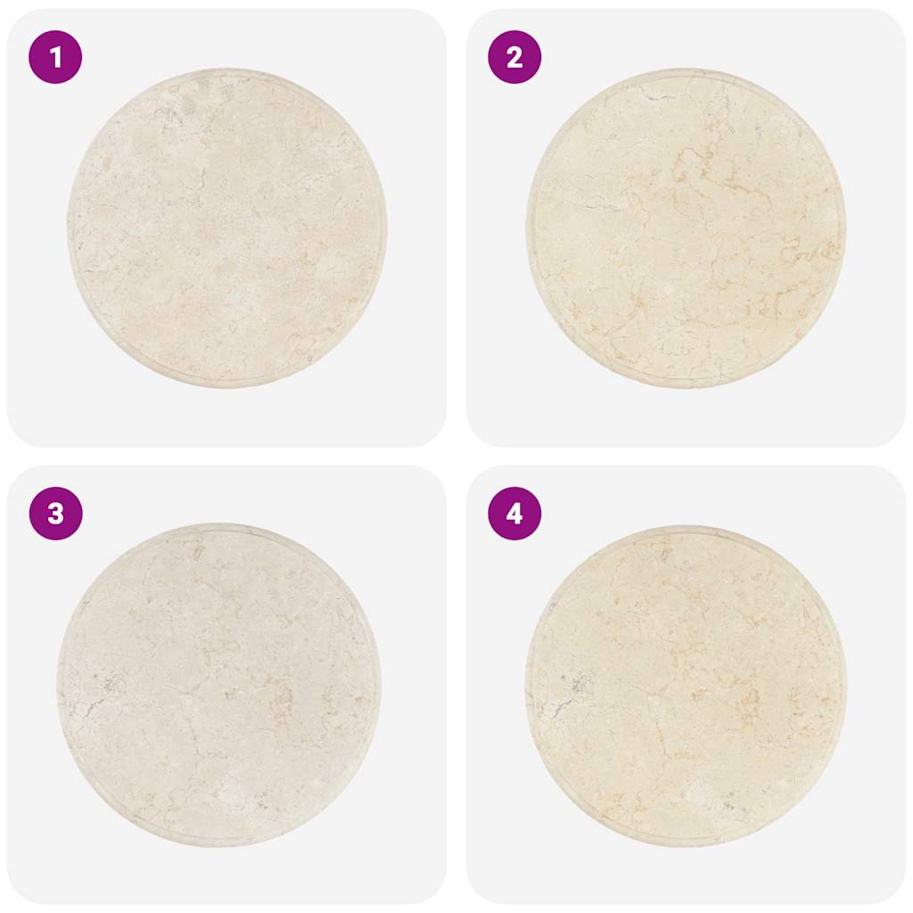 Tischplatte Creme Ø40x2,5 cm Marmor