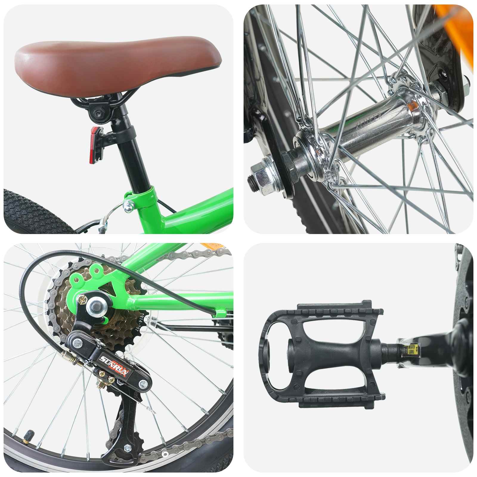 Mountainbike 20 Zoll 6-Geschwindigkeit für 5-8 Jahre alt Weiß