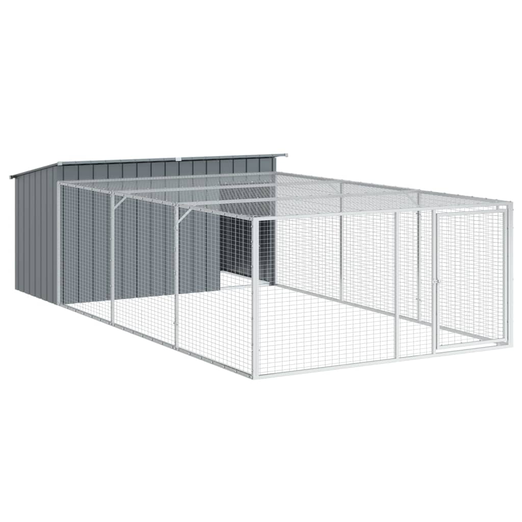 Hundehütte mit Dach Anthrazit 153x91x110 cm Verzinkter Stahl