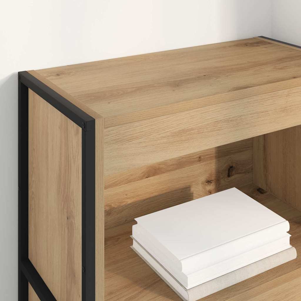 Bücherregal 2 pcs Schwarz Eichen-Optik 60 x 30 x 189,5 cm