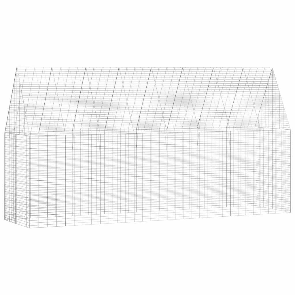 Hühnerkäfig 2 pcs Silber 600 x 100 x 210 cm Verzinkter Stahl