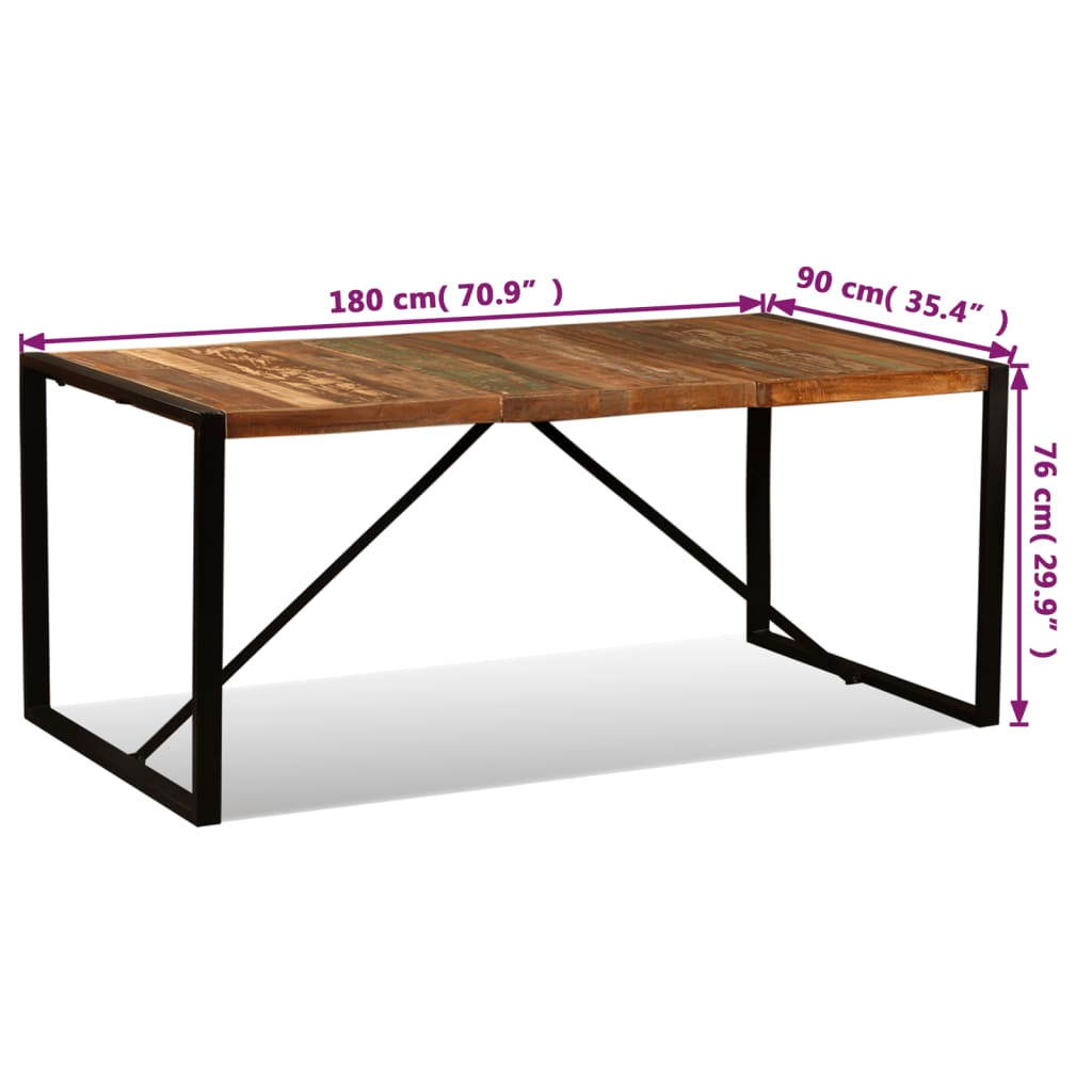 Esstisch Raues Massives Mangoholz 180 cm