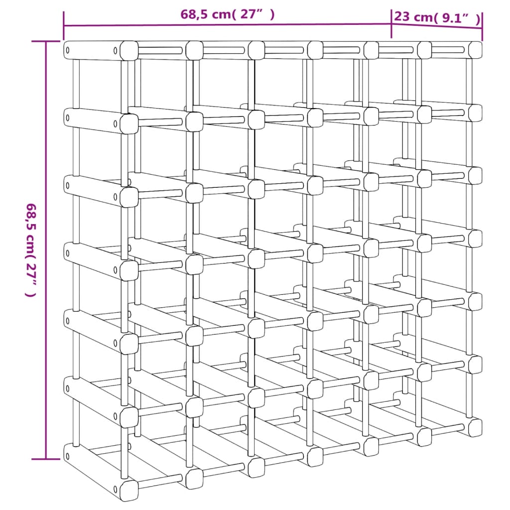 Weinregal für 20 Flaschen 46,5x23x46,5 cm Massivholz Kiefer
