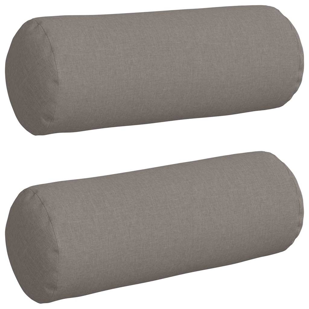 Bolsterkissen 2 Stück Hellgrau Ø 15 x 40 cm Stoff