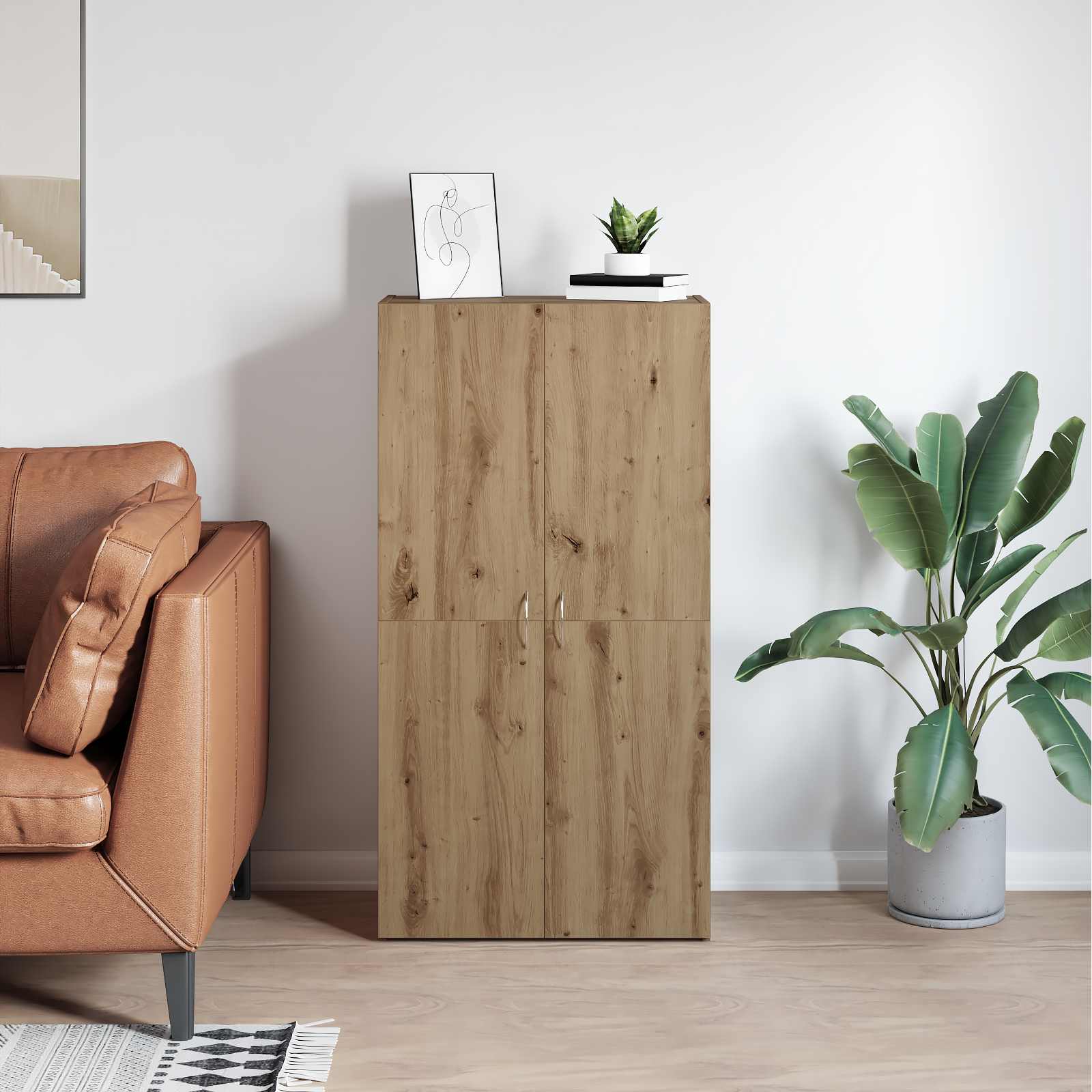 Aktenschrank Weiß 60x32x153 cm Holzwerkstoff