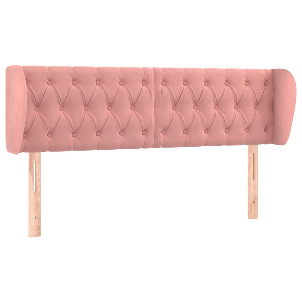 Kopfteil mit Ohren Dunkelblau 93x23x78/88 cm Samt