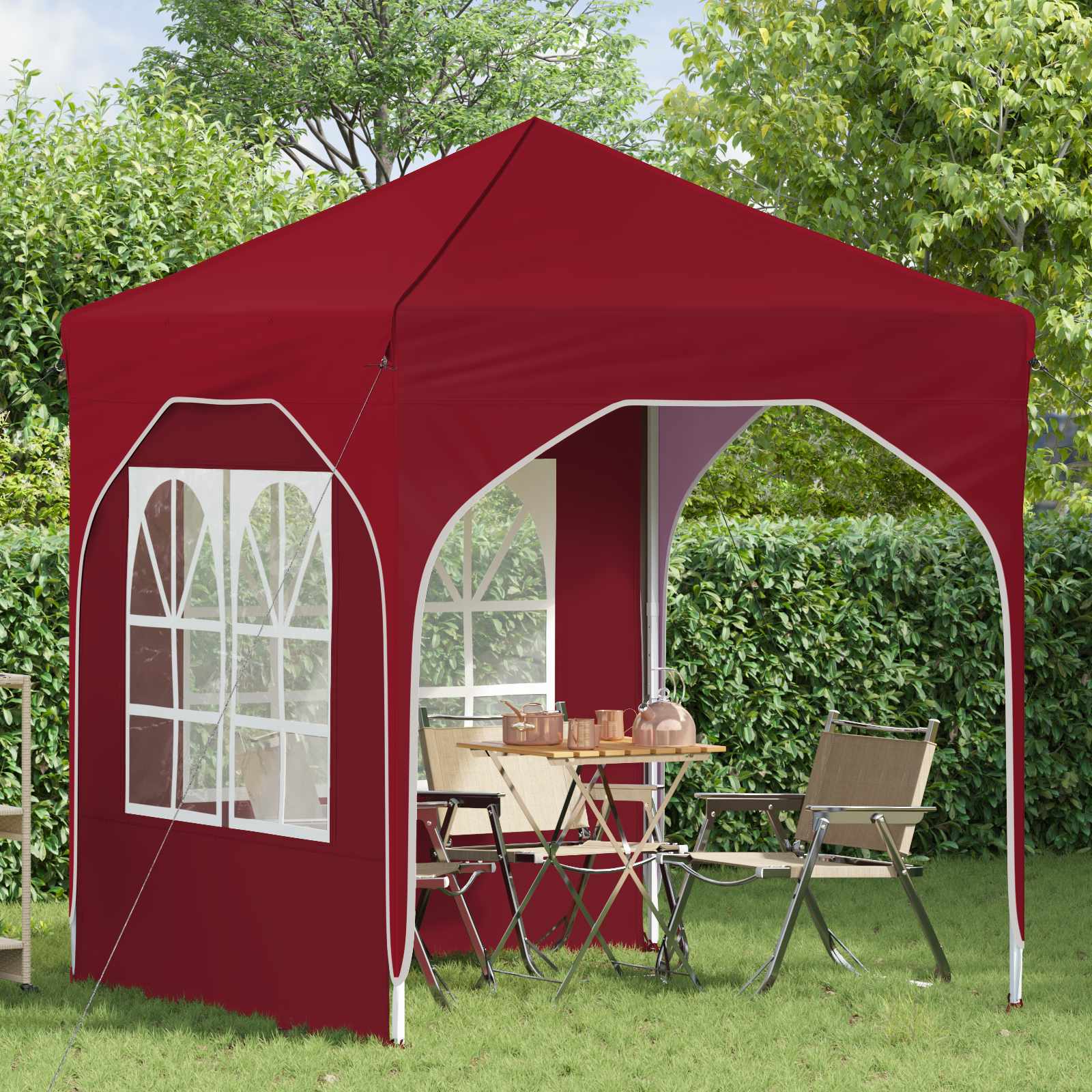 Pop-up Partyzelt 194 x 194 x 245 cm Creme