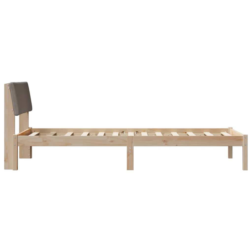 Bettgestell Braun und hellgrau 200 x 200 cm Massivholz Kiefer