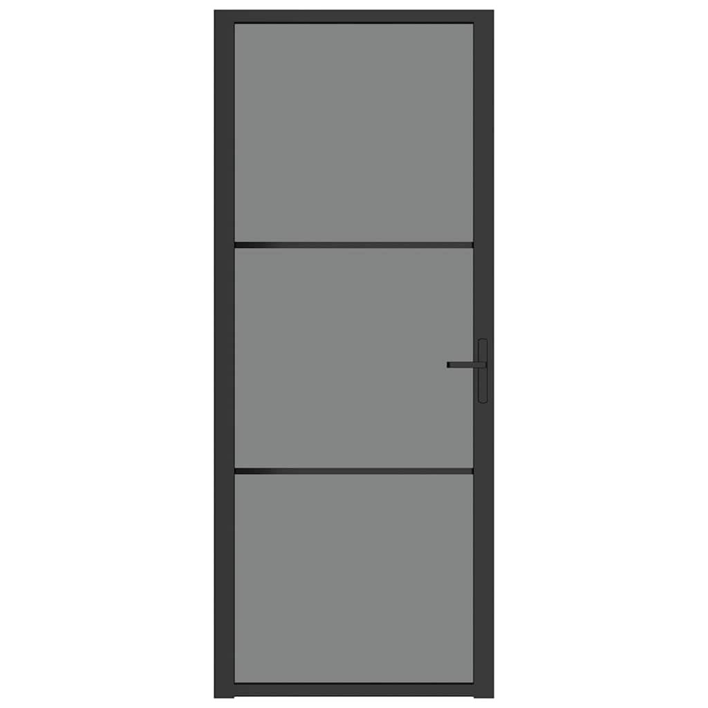 Innentür ESG Glas und Aluminium 76x201,5 cm Schwarz