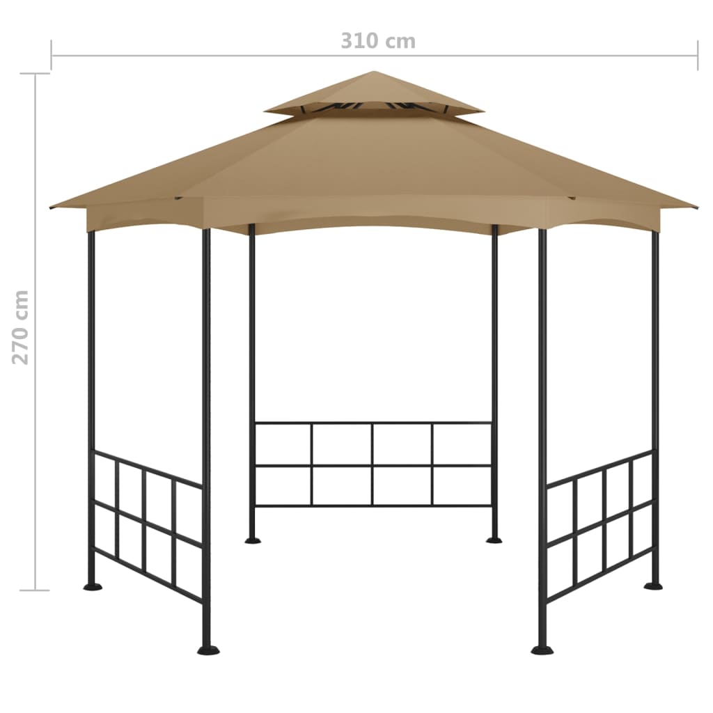 Pavillon mit Seitenwänden 3,1x2,7 m Creme