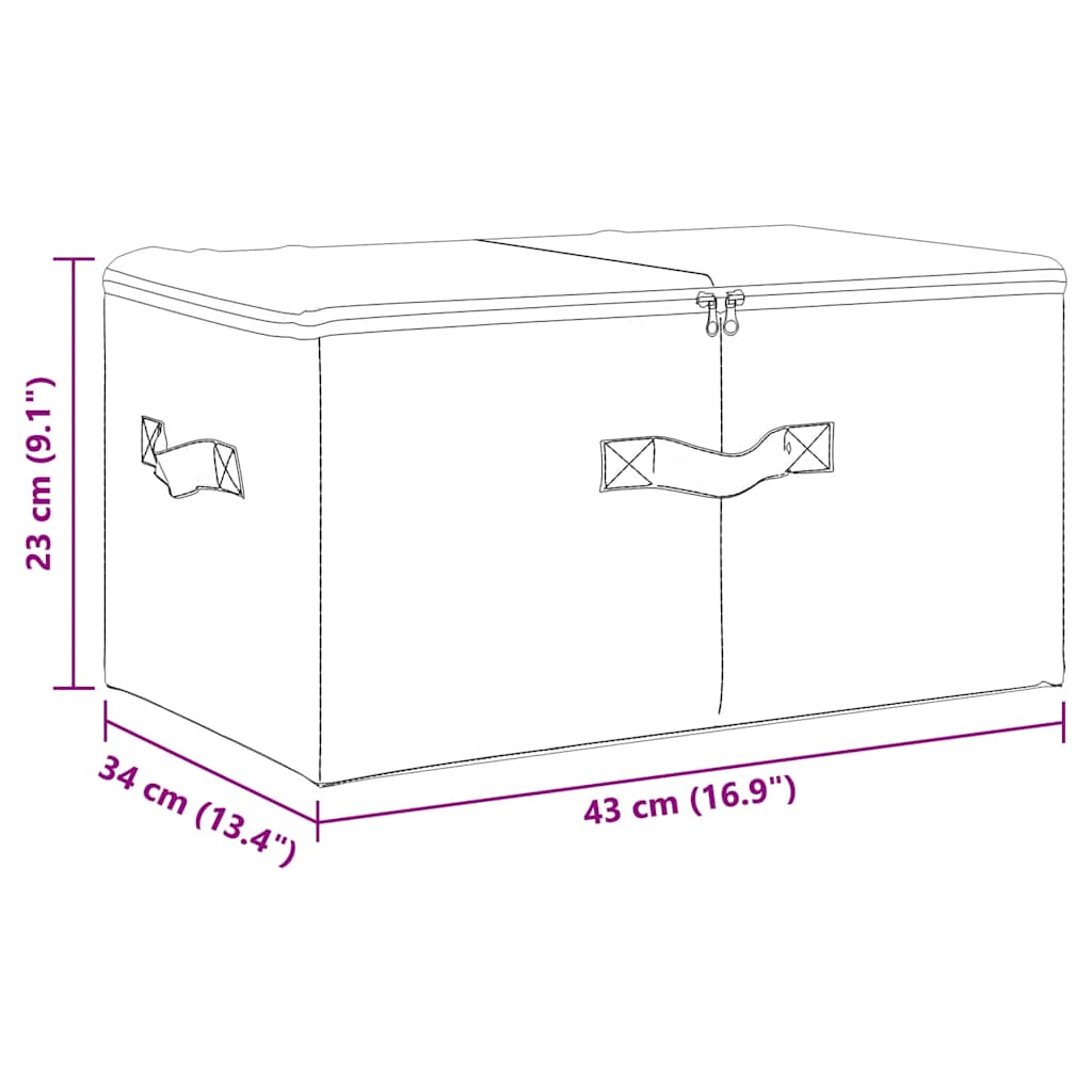 Aufbewahrungsboxen 2 Stk. Stoff 43x34x23 cm Creme