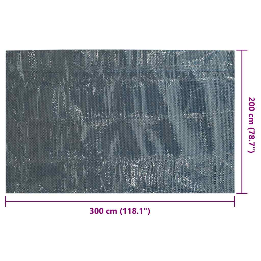 Solar Poolabdeckung 1000 x 500 cm 110 μm Quadratisch PE Schwarz