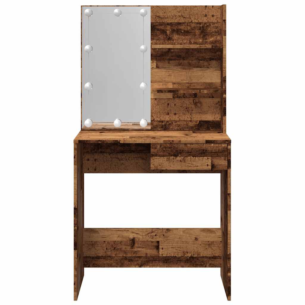 Schminktisch mit LED Weiß 74,5x40x141 cm