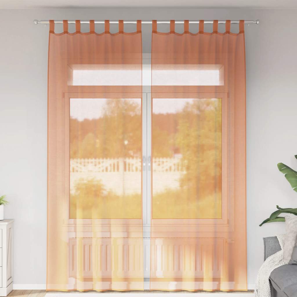 Voile Vorhänge mit Ösen 2 Stk. Apfelgrün 140x140 cm