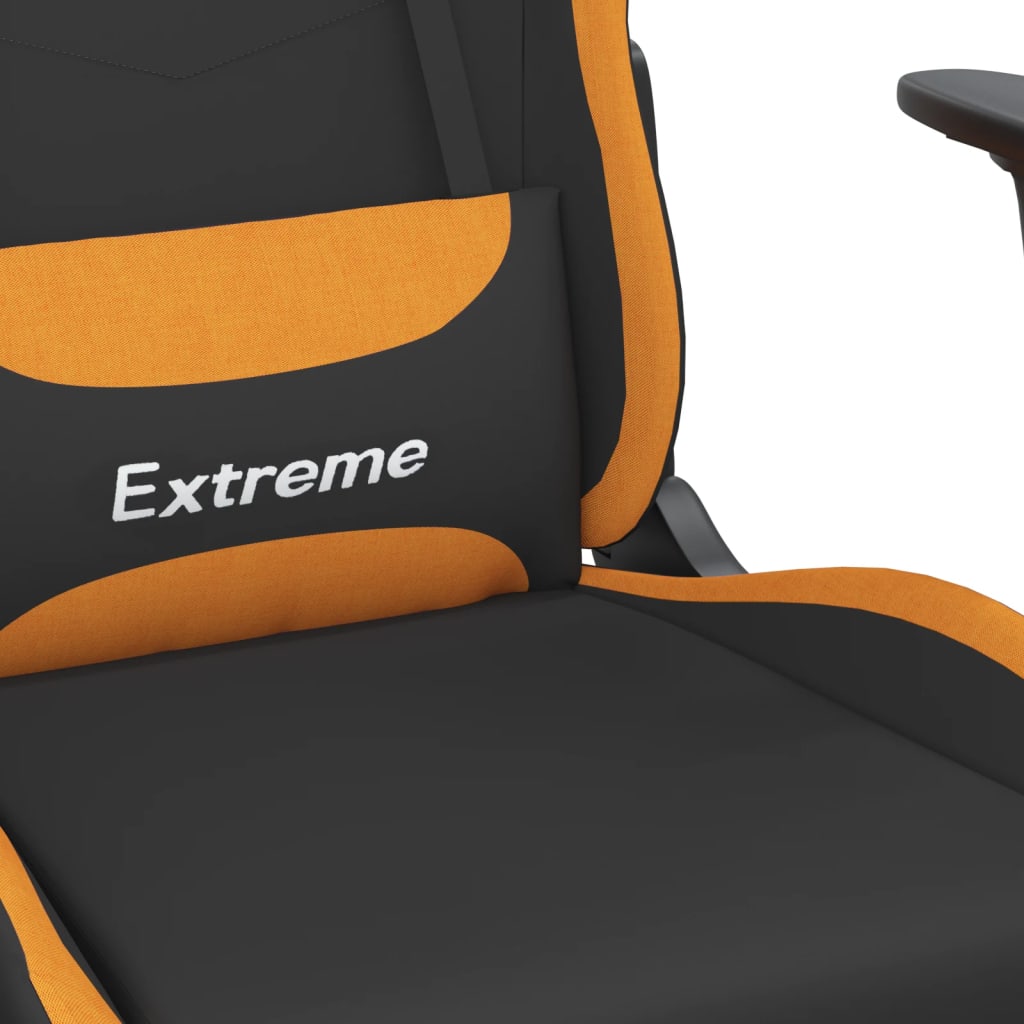 Gaming-Stuhl mit Massagefunktion Schwarz und Creme Stoff