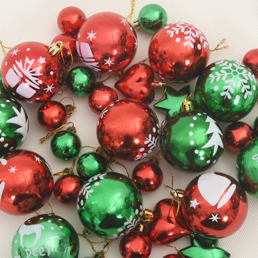 Weihnachtskugel-Set 40 pcs Gold und Rot Kunststoff