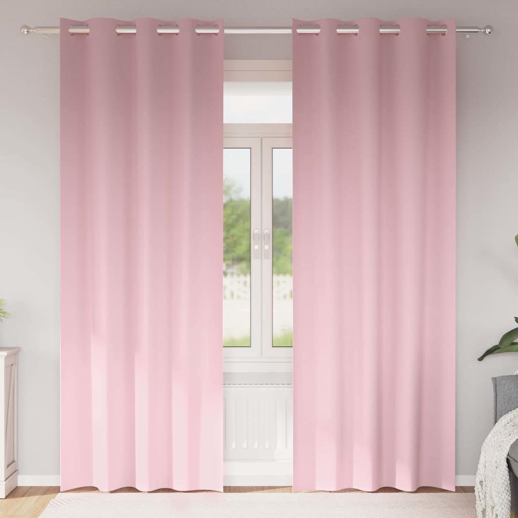 Verdunkelungs-Vorhänge mit Ringen 2 pcs Beige 140 x 140 cm