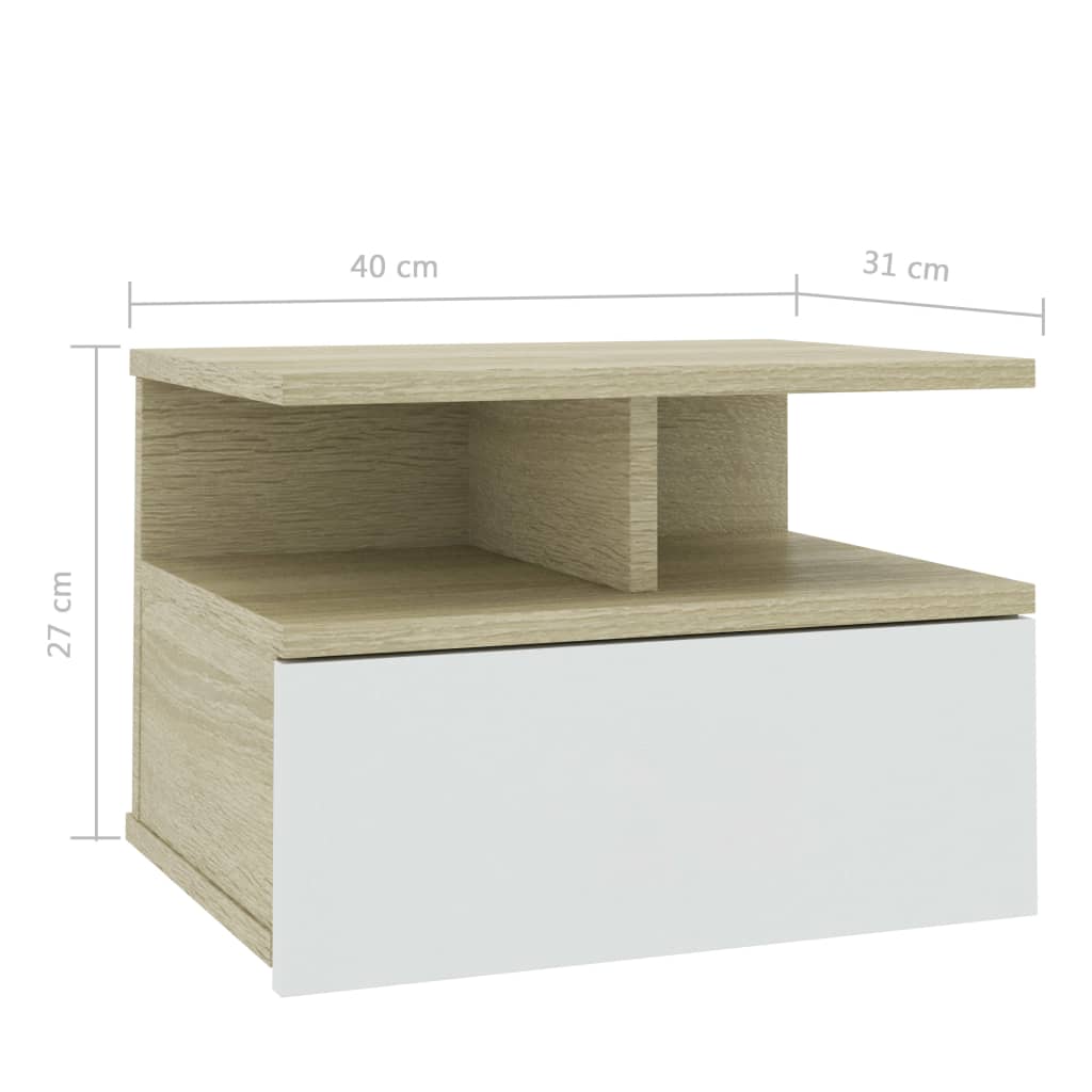 Hängender Nachttisch Weiß 40x31x27 cm Holzwerkstoff