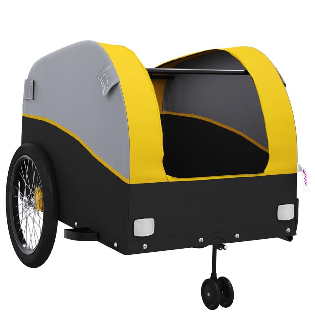 Fahrradanhänger Schwarz und Orange 30 kg Eisen
