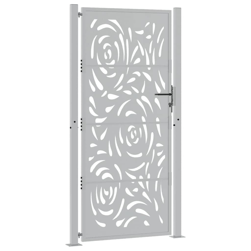 Gartentor Schwarz 100x100 cm Stahl Lichtdesign