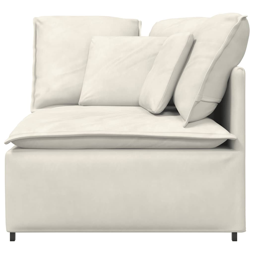 Modulares Sofa Endmodul mit Armlehne Kissen Blau 100 cm