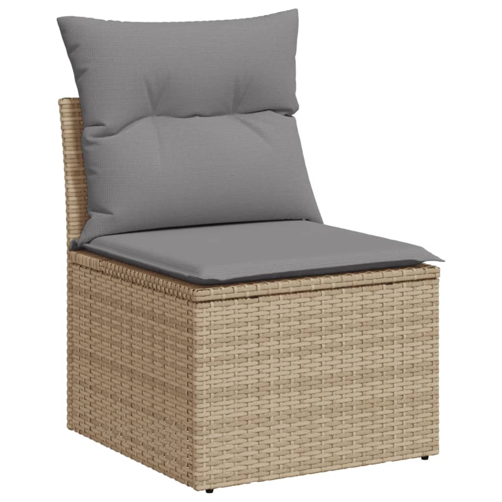 12-tlg. Garten-Sofagarnitur mit Kissen Schwarz Poly Rattan