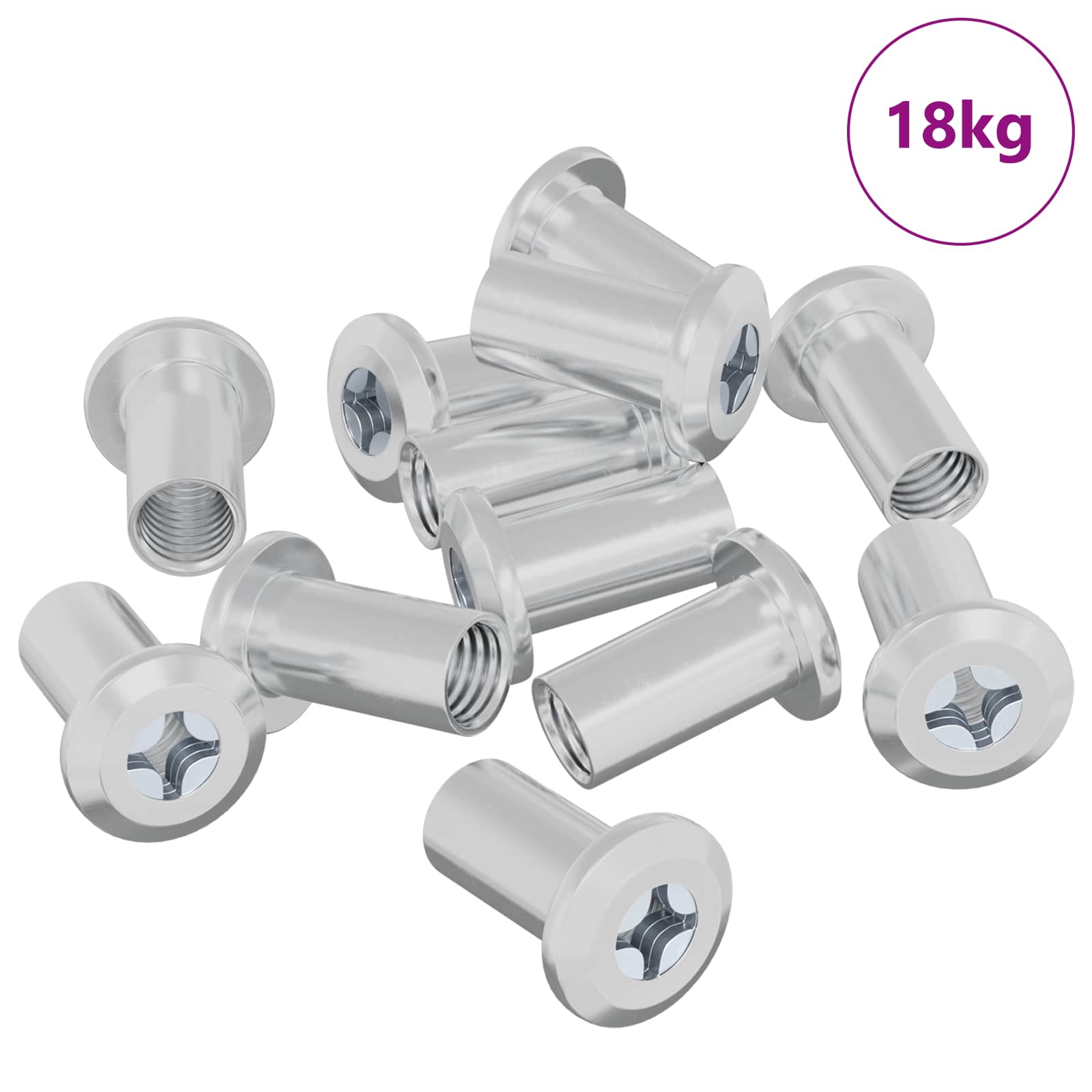 Sicherungsmutter 2 pcs Nickel M6 x 15 mm Stahl