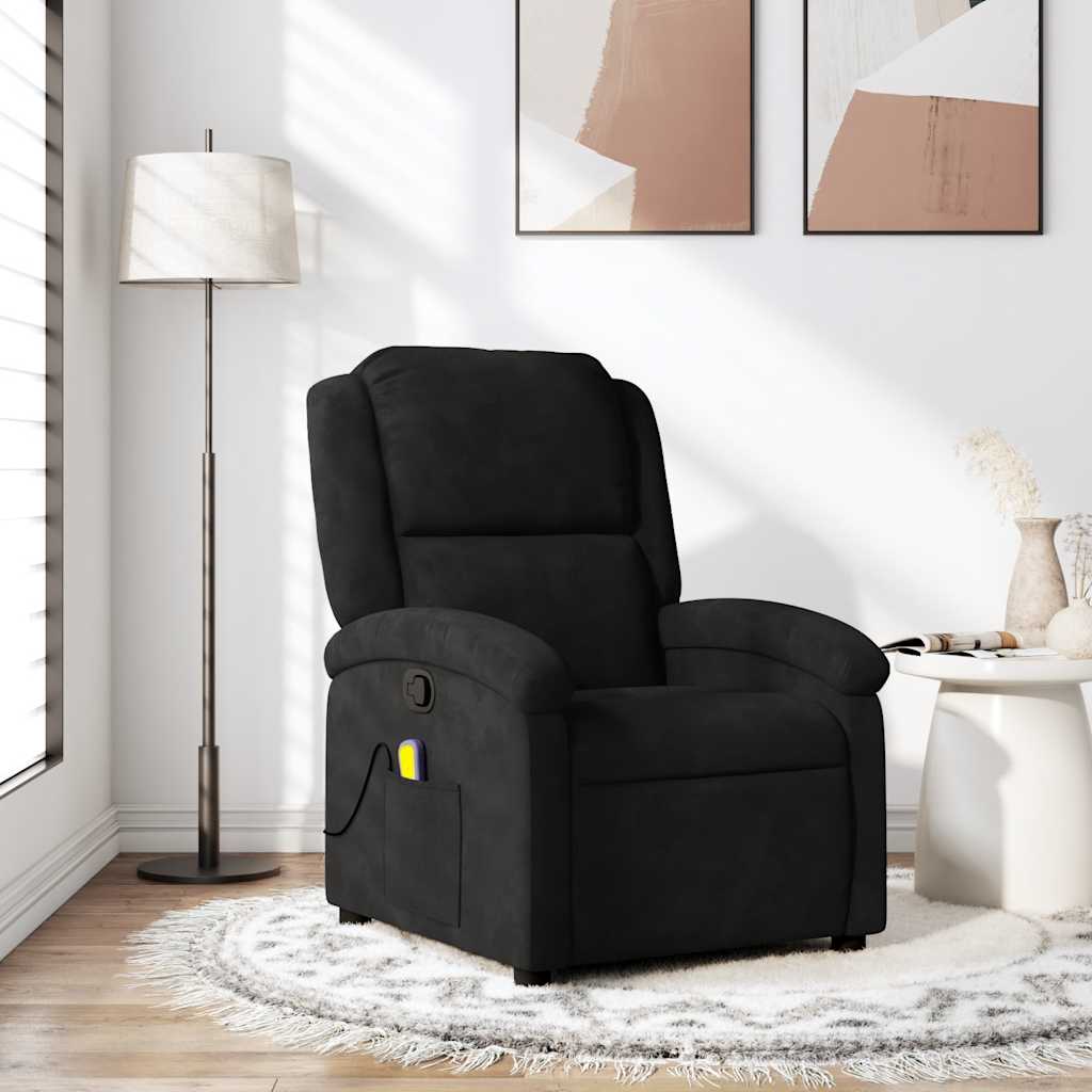 Massage-Relaxsessel, hellgrauer Samt