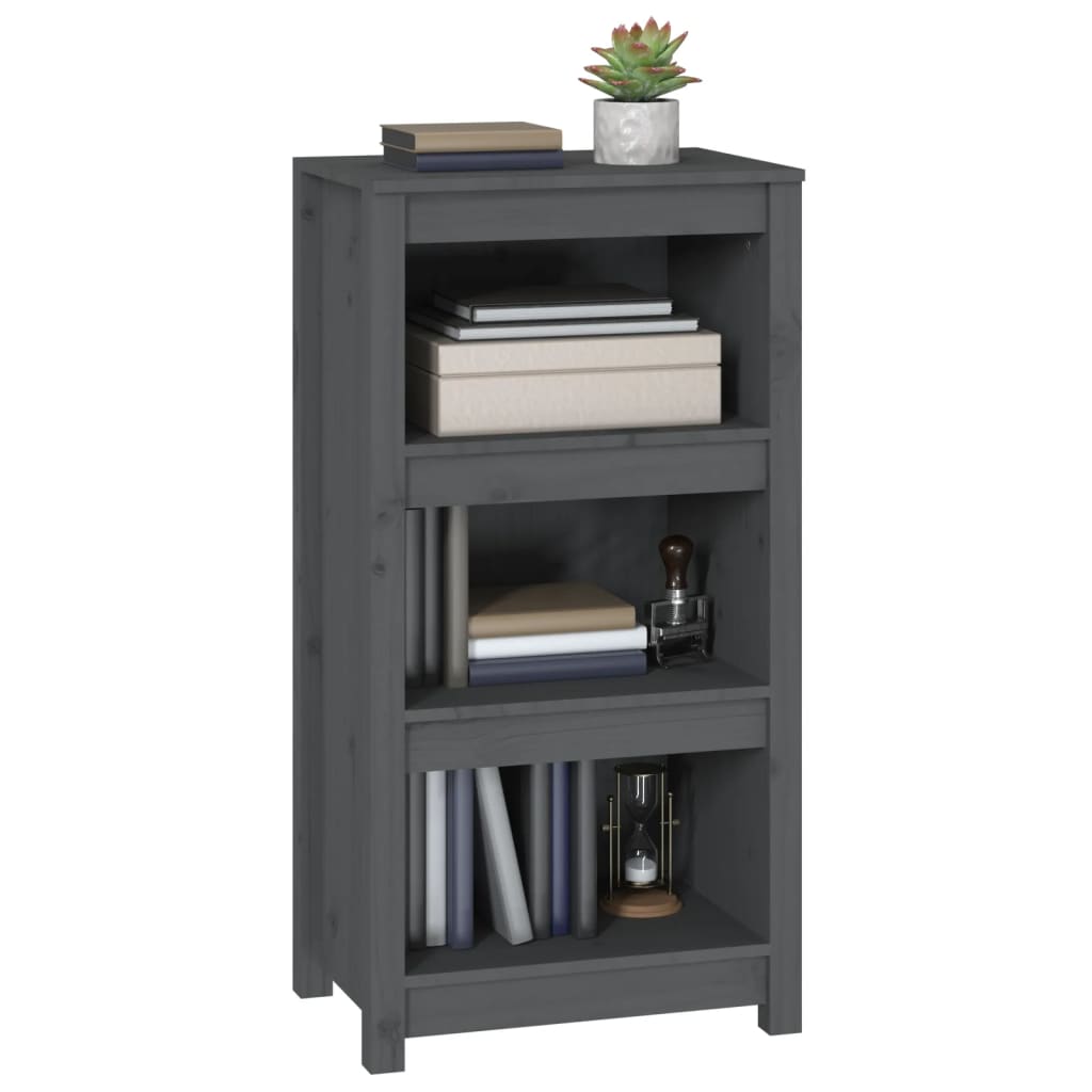 Bücherregal Grau 80x35x68 cm Massivholz Kiefer