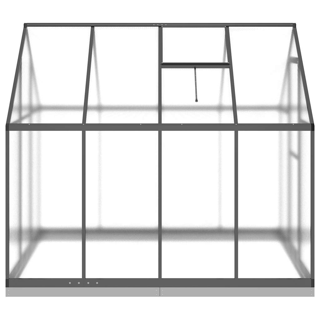 Gewächshaus mit Fundamentrahmen Silber 334x169x202cm Aluminimum