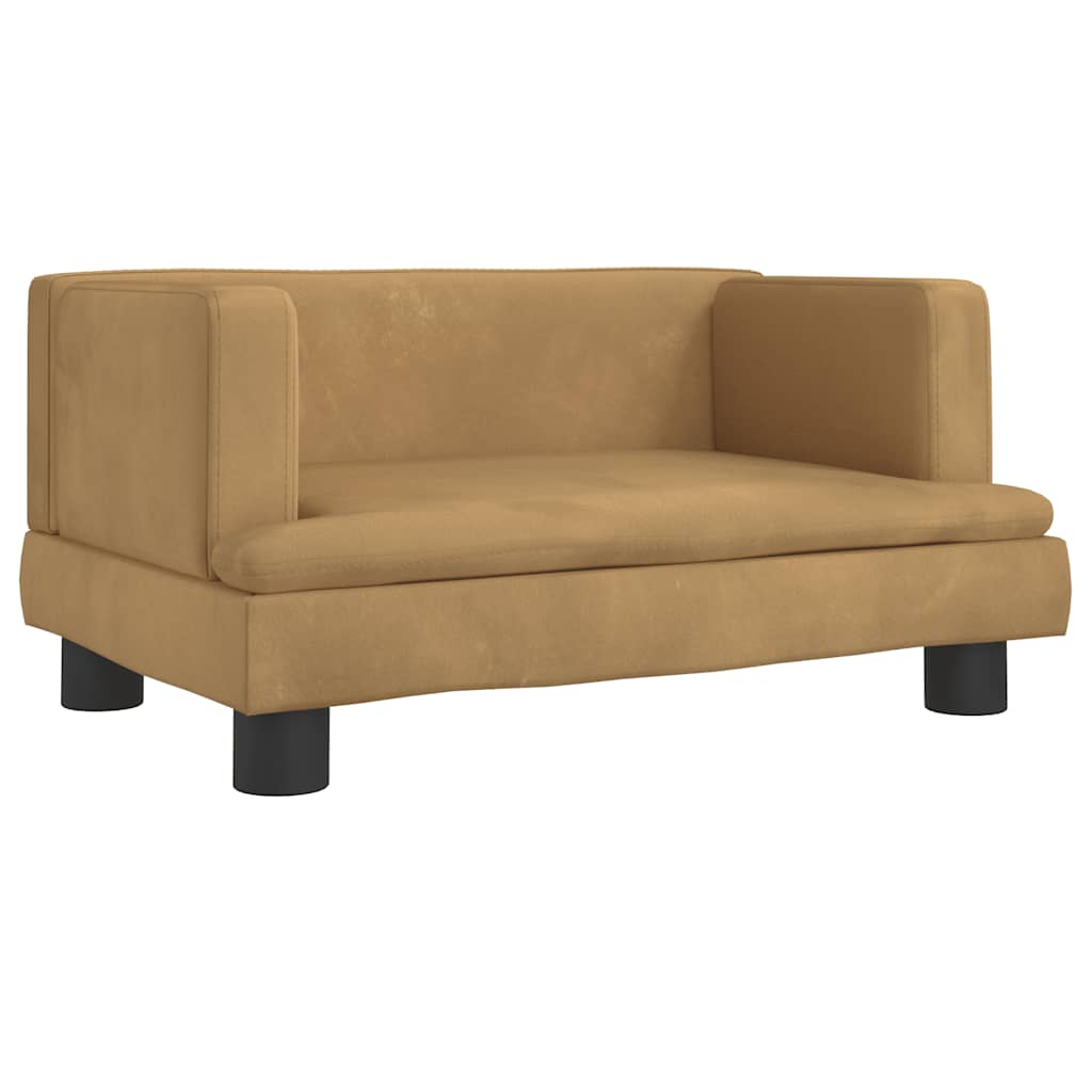Kindersofa Blau 80x45x30 cm Samt