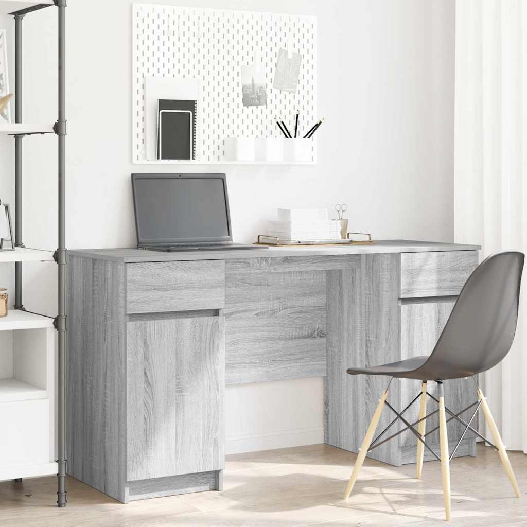 Schreibtisch mit Schubladen Weiß 140 x 49 x 76 cm Holzwerkstoff