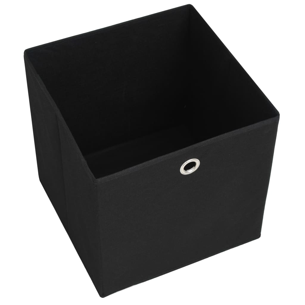 Aufbewahrungsboxen mit Deckeln 10 Stk. 28x28x28 cm Schwarz