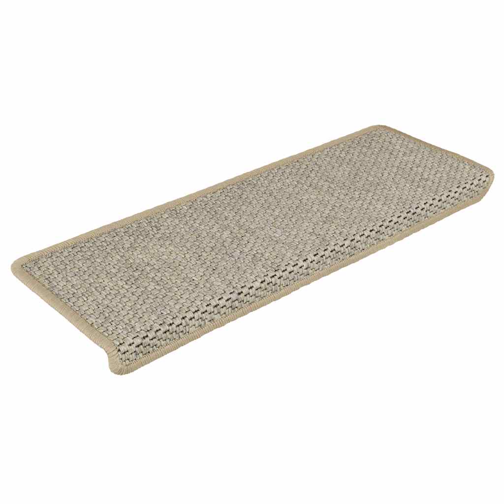 Treppenmatten Selbstklebend Sisal-Look 15 Stk. 65x21x4 Platina