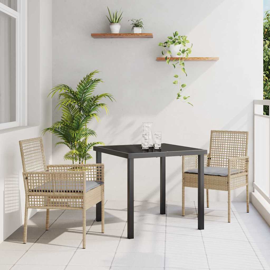 Gartenstuhl 2 pcs Schwarz 55 x 53 x 85 cm Poly-Rattan