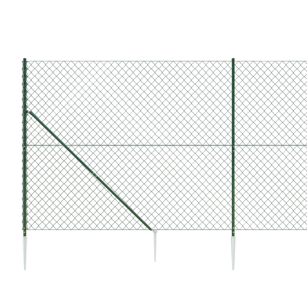 Maschendrahtzaun mit Bodenhülsen Grün 0,8x10 m